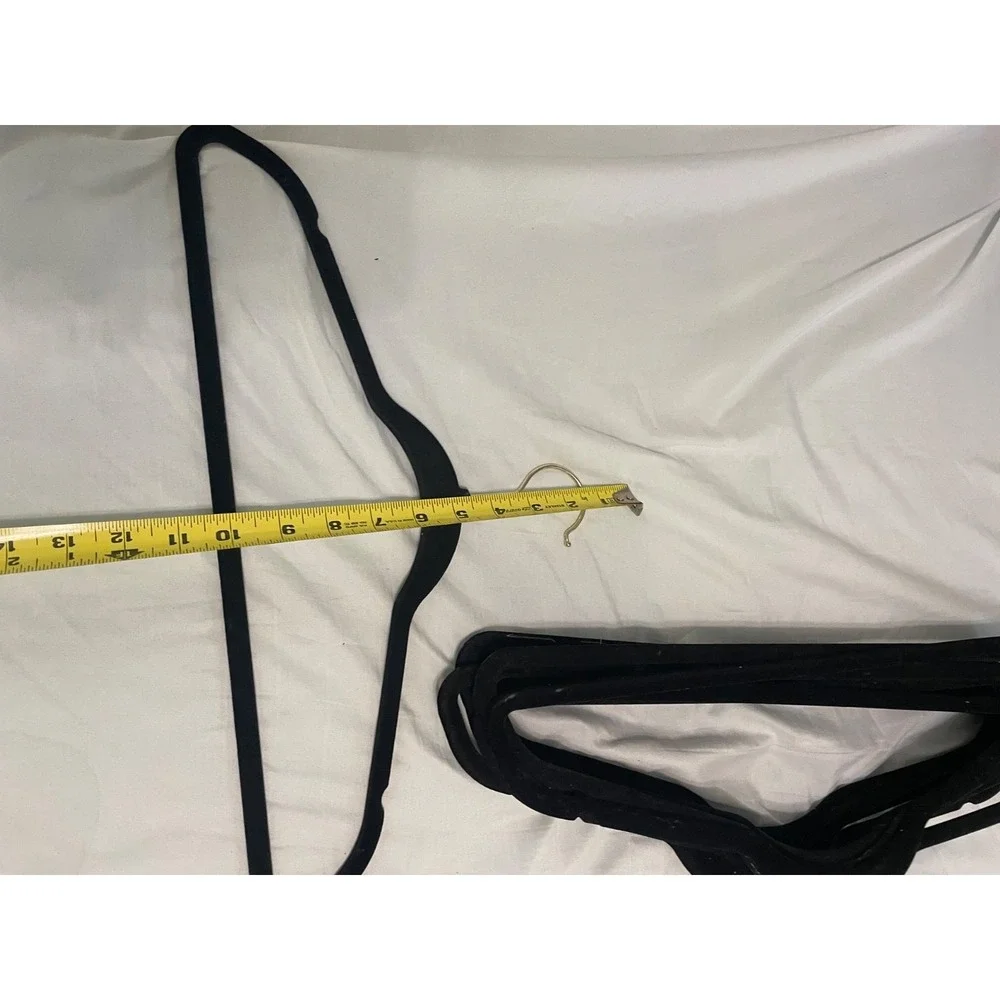 Lot of 10 Black Velvet Hangers Non-Slip Slim